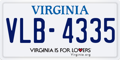 VA license plate VLB4335