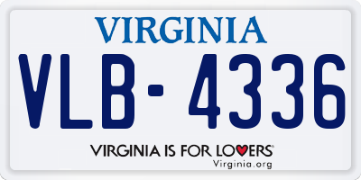 VA license plate VLB4336