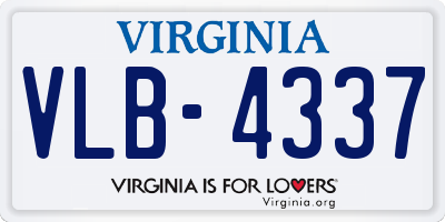 VA license plate VLB4337
