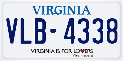 VA license plate VLB4338