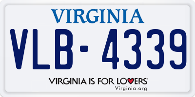 VA license plate VLB4339