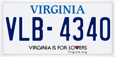 VA license plate VLB4340