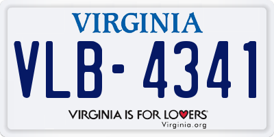 VA license plate VLB4341