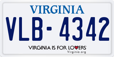 VA license plate VLB4342
