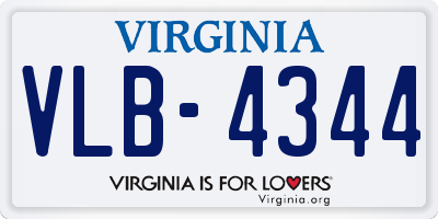 VA license plate VLB4344