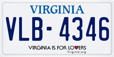 VA license plate VLB4346