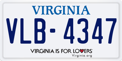 VA license plate VLB4347