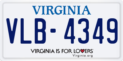 VA license plate VLB4349