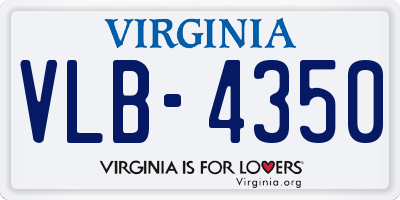 VA license plate VLB4350