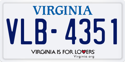 VA license plate VLB4351