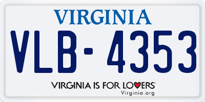 VA license plate VLB4353