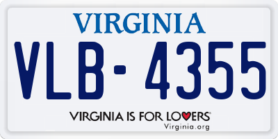 VA license plate VLB4355