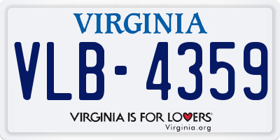 VA license plate VLB4359