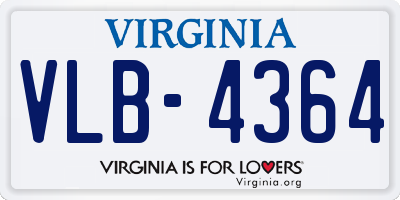 VA license plate VLB4364