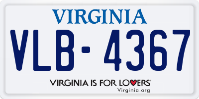VA license plate VLB4367