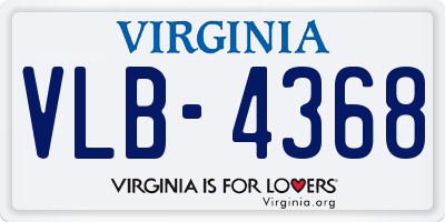 VA license plate VLB4368