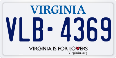 VA license plate VLB4369
