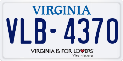 VA license plate VLB4370