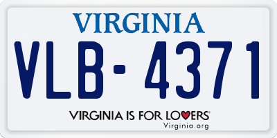 VA license plate VLB4371
