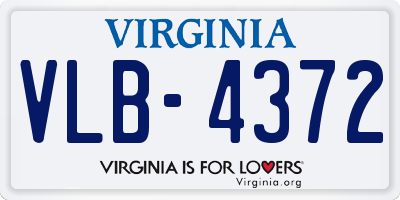 VA license plate VLB4372