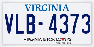 VA license plate VLB4373