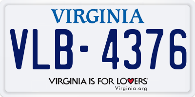 VA license plate VLB4376