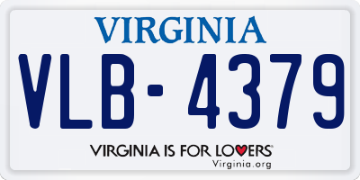 VA license plate VLB4379