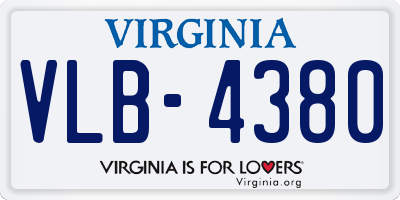 VA license plate VLB4380