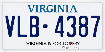 VA license plate VLB4387
