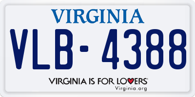 VA license plate VLB4388