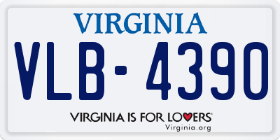 VA license plate VLB4390