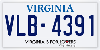 VA license plate VLB4391