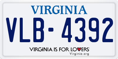 VA license plate VLB4392