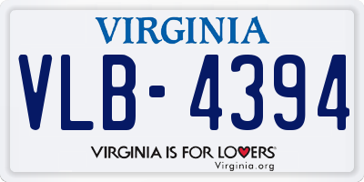 VA license plate VLB4394
