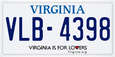 VA license plate VLB4398