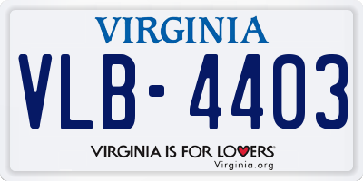 VA license plate VLB4403