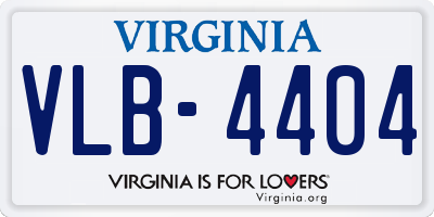 VA license plate VLB4404