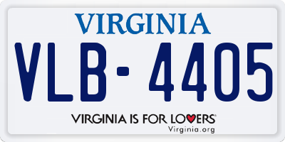 VA license plate VLB4405