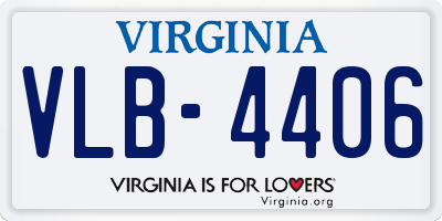 VA license plate VLB4406