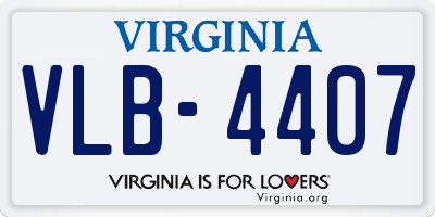 VA license plate VLB4407