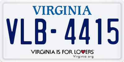 VA license plate VLB4415
