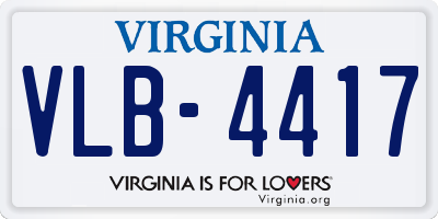 VA license plate VLB4417