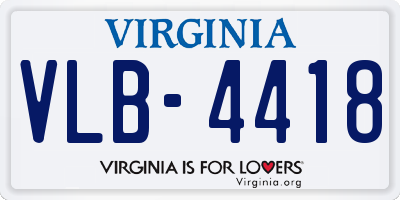 VA license plate VLB4418
