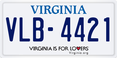 VA license plate VLB4421