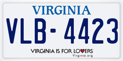 VA license plate VLB4423