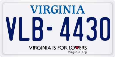 VA license plate VLB4430