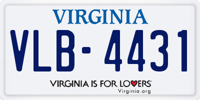 VA license plate VLB4431