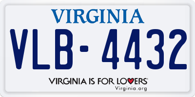 VA license plate VLB4432