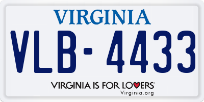 VA license plate VLB4433
