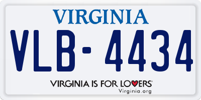VA license plate VLB4434
